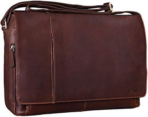 STILORD Vintage Umhängetasche Leder groß für Herren Damen 15.6 Zoll Laptoptasche Unitasche Bürotasche Moderne Aktentasche aus echtem Büffelleder