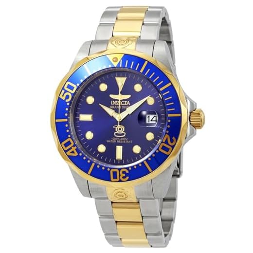 Invicta Men's Pro Diver Steel and Gold Tone Stainless Steel Automatic Watch, Two Tone/Blue (Model: 3049)