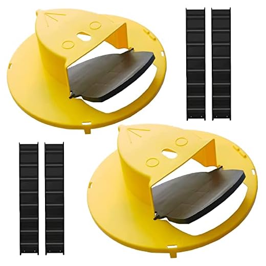 Pack 2 Bucket Lid Mouse Rat Trap, Mouse Catching Tool, Trap Door Style, Multi Catch, Auto Reset, Indoor Outdoor, 5 Gallon Bucket Compatible (Yellow)