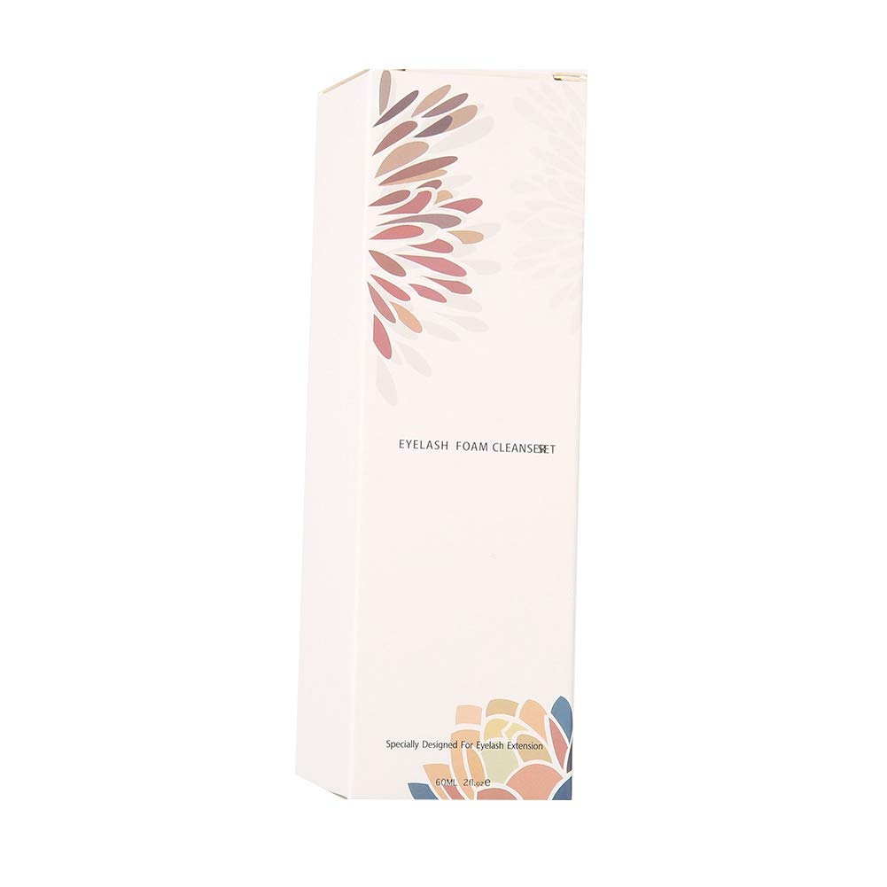 Limpiador de pestañas de espuma de 60 ml, limpiador de pestañas, removedores de maquillaje, removedores de maquillaje de ojos, champú y cepillo perfecto para uso en salón y cuidado del hogar [02]