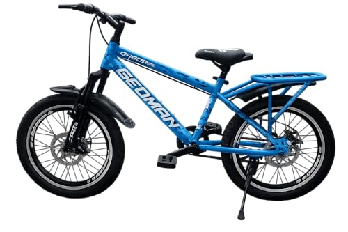 Image of Geoman Dhoom 20 Inch Kids Mountain Bike | Single Speed Cycle with Front Suspension, Dual Disc Brakes, Tool Kit, Side Stand | MTB Bicycle for Boys & Girls Age 7-10 Years
