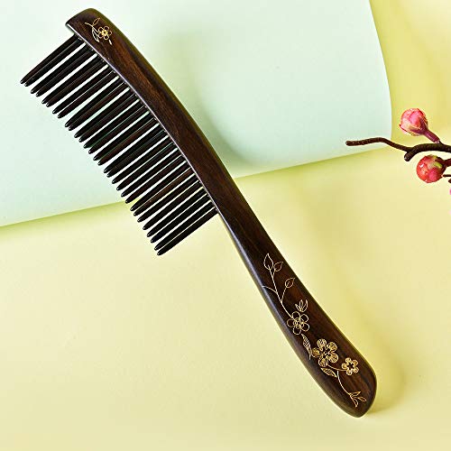 Peine de madera con dientes anchos para cabello rizado miniatura 7