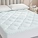 Hansleep Memory Foam Mattress Topper Super King, Gel Mattress Pad with Extra Deep Pocket, Breathable Mattress Cover, 180x200x3cm, White, Cloud Stitching