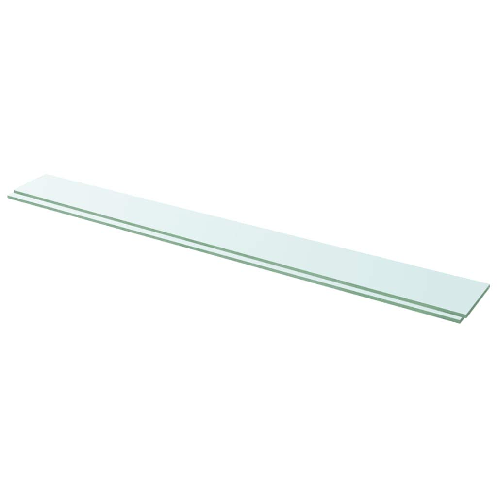 vidaXL 2x Shelves Panel Glass Clear Glass Sheet Plate for Display Case Storeroom Cabinet Slatwall Shop Easy to Wipe Clean 110x12cm — image 1