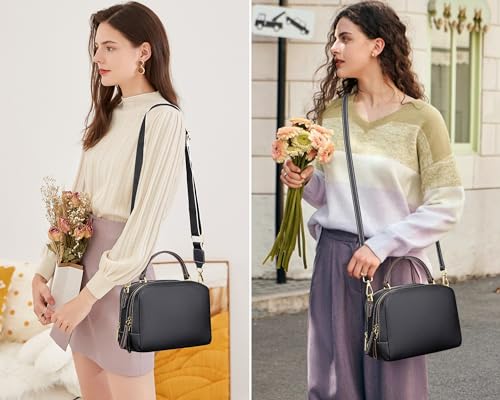 Over Earth Crossbody Purses for Women Genuine Leather Shoulder Bag Small Casual Top Handle handbag with Two Straps2