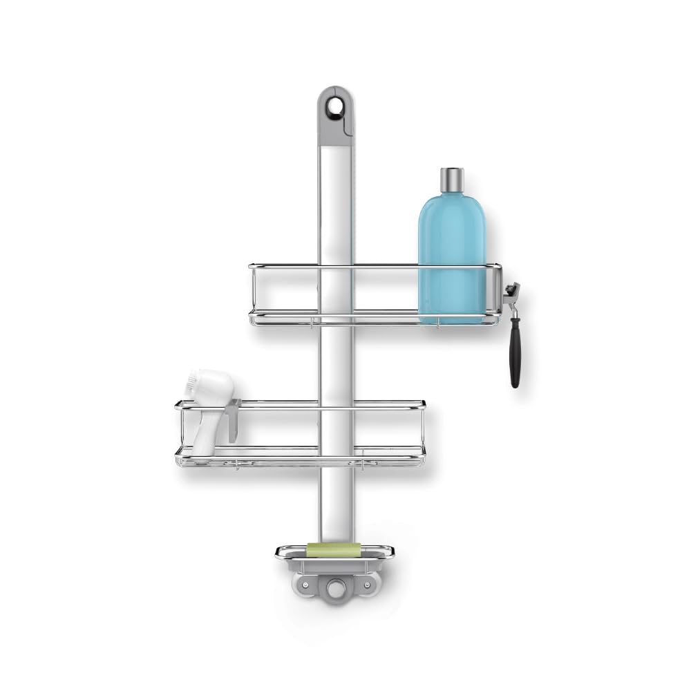 simplehuman Adjustable Shower Caddy, Stainless Steel and Anodized Aluminum