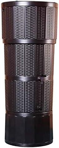 PolytankPolytank Modern OAK BROWN Rattan Effect 150L Litres DESIGNER WATER BUTT KIT with Matching Stand, Diverter & Tap