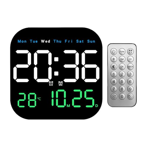 Horloge murale numérique pour la maison, alarme design à distance lisible