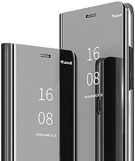 MadBee Galaxy Note 8 Case [with Screen Protector Full Coverage Flexible Film], Electroplate Plating Kickstand Case Smart Clear View Cover for Samsung Galaxy Note 8 (Black)