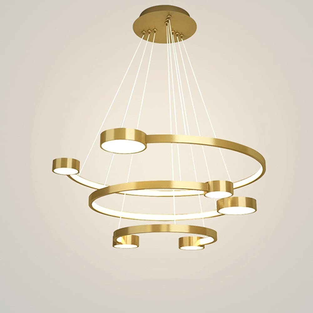 Chandelier contemporain LED à intensité variable pour salle de séjour moderne - 6