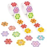 KFHENSOMR 1000pcs Flower Stickers for Kids Spring Summer Flower Roll Sticker for Envelopes Cards Retro Flowers Self-Adhesive Decals Party Supply Decoration for Kids Scrapbook Cups Bags Birthday Decor