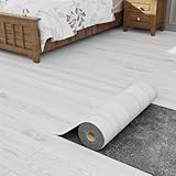 Oxdigi Peel and Stick Vinyl Flooring Roll 23'x 118'/19 Sq.Ft, Thicken Self Adhesive Vinyl Floor Tiles Wood Plank Flooring Waterproof Wear-resistant for any Room, Easy DIY Floor Coverings, White-Washed