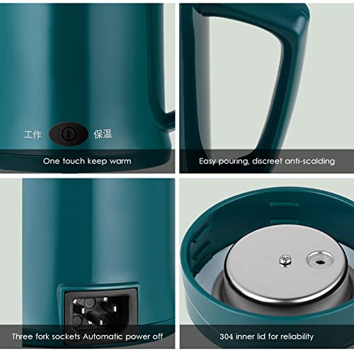 Bouilloire électrique portable acier inoxydable vert avec arrêt automatique eau chaude - 4