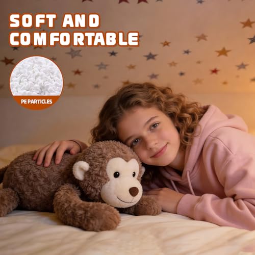 24" 3.2 Pounds Monkey Cute Weighted Stuffed Animals,Sensory Comfort Plush Throw Pillow Toy,Monkey Plush Toys for Stress Relief, Kawaii Plushies Hugging Toy Stuffed Monkey Gifts for Kids & Adults. — view 5