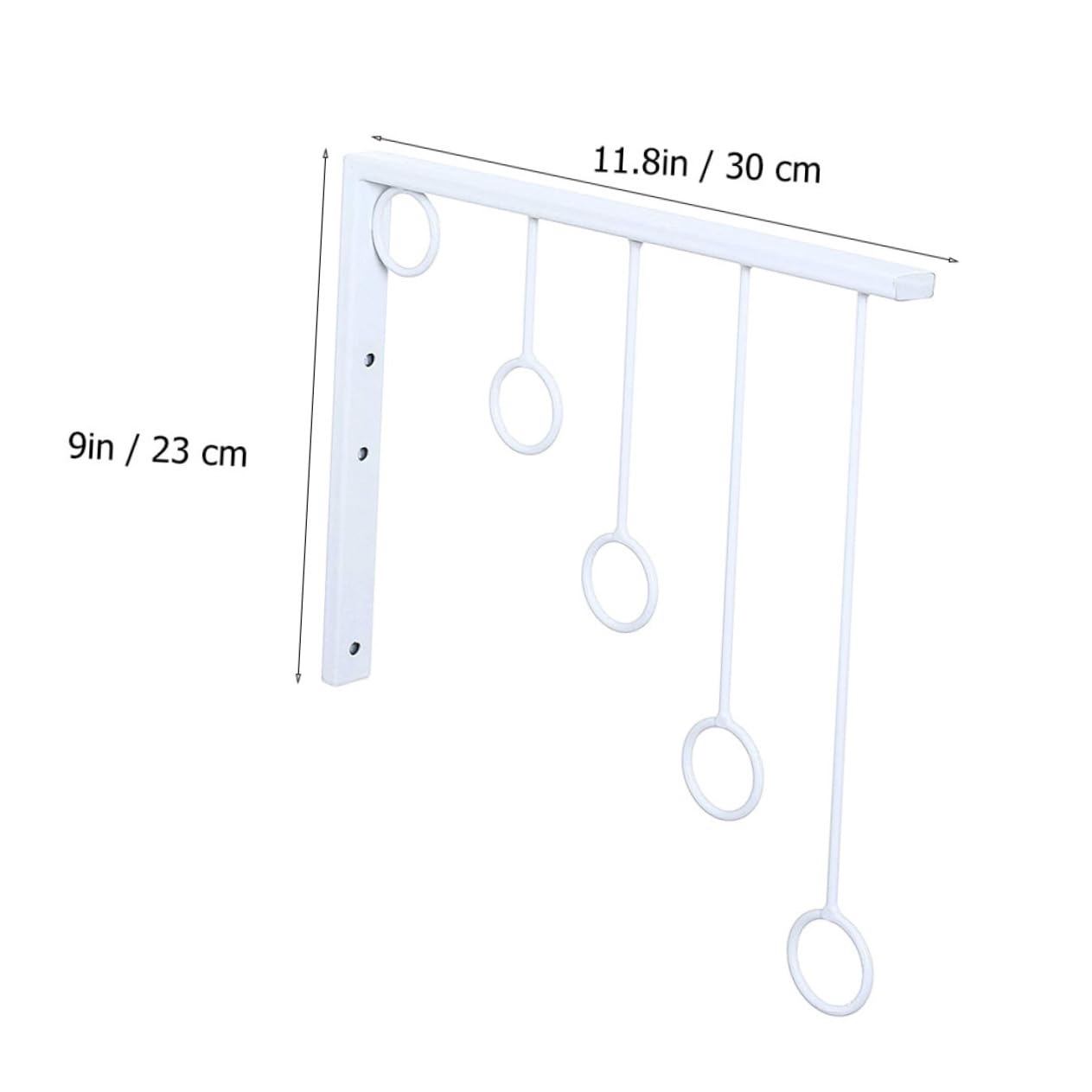 Garneck Heavy Duty 5-ring Wall Mount Clothing Rack Non-slip Hangers Fashionable Stylish 1 Set of 3pcs for Home Organization
