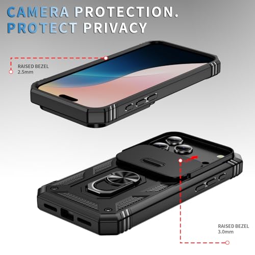 PASNEW Case for iPhone 17 Pro with Metal Kickstand & Slide Camera Cover,Military Grade Heavy Duty Shockproof Hard Shell for iPhone17Pro,6.3 inch,Black by PASNEW - Image 2