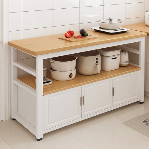 keke Kitchen Storage Island with Wine Rack, Coffee Bar and M...