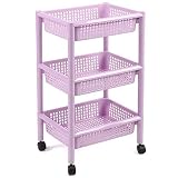 Multifunktionale Handkarren, tragbar, für Familie, Schlafzimmer, Aufbewahrung mit Riemenscheibe, PP-Material, multifunktional, einfach zu montieren, 4 Farben, 2 Größen, Küche, Braun, 45 x 32,5 x 100