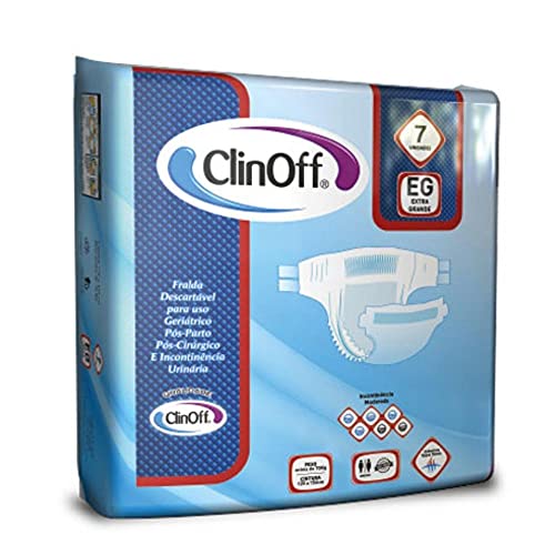 Fralda Geriátrica Clinoff, com 7 Unidades, Tamanho Eg, Clin Off