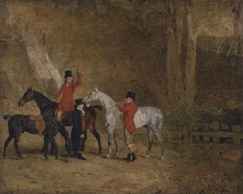 Scène de chasse au renard sur toile pour salon élégant 60x90
