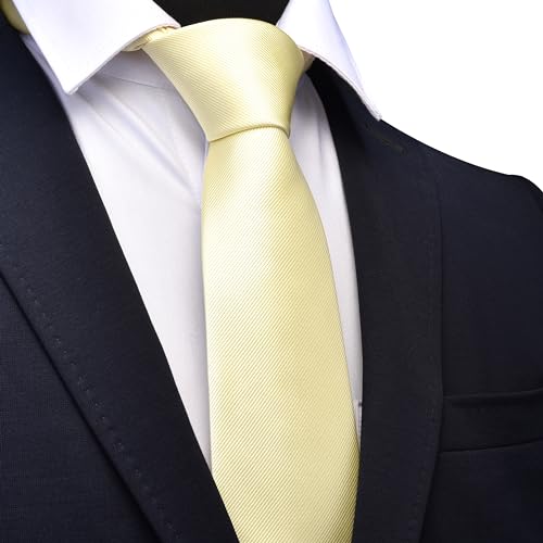 GUSLESON Classic New 3.15"（8cm） Men's Solid Color Necktie Wedding Business Tie + Gift Box2