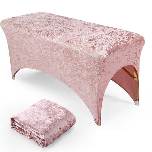 Crushed Velvet Lash Table Cover Soft Machine Washable Fits Standard 6-Foot Spa & Massage Tables for Estheticians