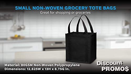 Discount Promos Reusable Grocery Tote Bag For Shopping - 10 Pack - Small Foldable Bags – Black #TOP3