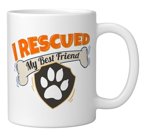 Taza de cerámica para perros rescatados blanco 11 oz miniatura 2