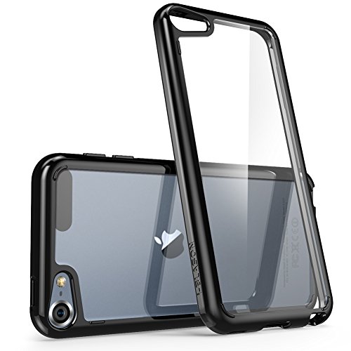 i-Blason Case Compatible with Apple iPod Touch 5/6th Generation, [Scratch Resistant] Clear [Halo Series] Hybrid Bumper Case Cover (Clear/Black)