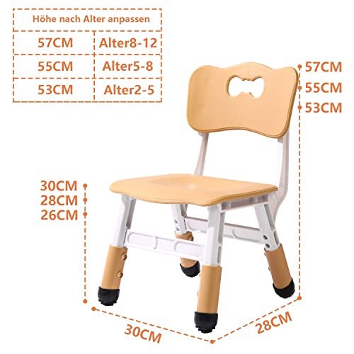 De verstelbare hoogte van de bureaustoelen voor kinderen is geschikt voor kinderstoelen, die in gezinnen, scholen en dagverzorging tussen 2 en 10 jaar worden gebruikt, maximaal draagvermogen: 100 kg - Afbeelding 3