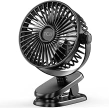 Portable Clip on Fan, Rechargeable Stroller Fan, USB Desk Fans With TYPE-C Port 5200 mAh Battery Operated 3 Speed 360 Rotatable Personal Small Mini Table Fan for Pram Car Seat Crib Golf Cart Camping