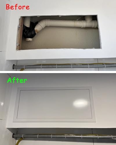 Magnetic Attic Inspection Panel - 16x32 Inch Access Door for Easy Wall/Ceiling Access, Plumbing & Electrical Service Hatch, White Vent Click Opening Design