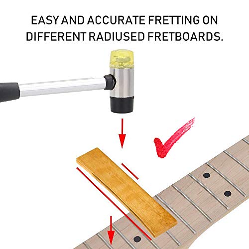 KKmoon Guitarra elétrica Baixo Pescoço Fingerboard Fret Inlay Tool 9pcs Pressão Fret Tools Set