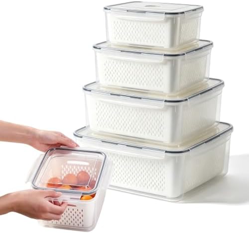 Juego de 4 organizadores para frigorífico, 850 + 1750 + 3300 + 44...