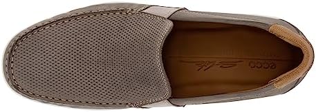 ECCO mens Lite Moc Summer Driving Style Loafer, Warm Grey/Cognac Summer Perforated, 9-9.5 US | Image 4