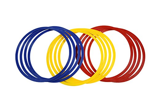 Trademark Innovations Speed & Agility Training Rings - Set of 12 - 16" Diameter - With Carrycase - (Multicolor)