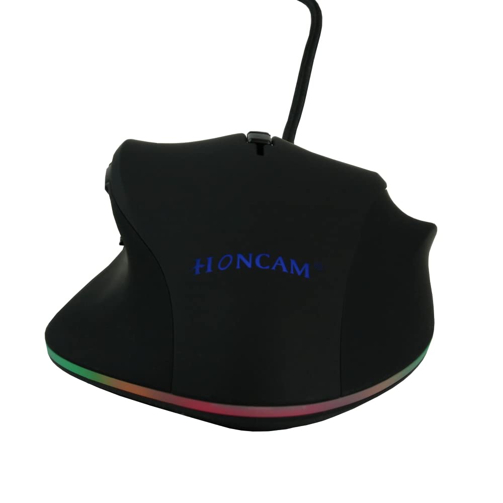 Ratón ligero con cable para juegos con 8 botones RGB retroiluminado 5000 DPI sensor óptico ultraligero ergonómico para PC