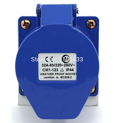 32A 2P E 3 pin 220-240V IP44 123 Single Phase splashproof Industrial Surface mounting Socket