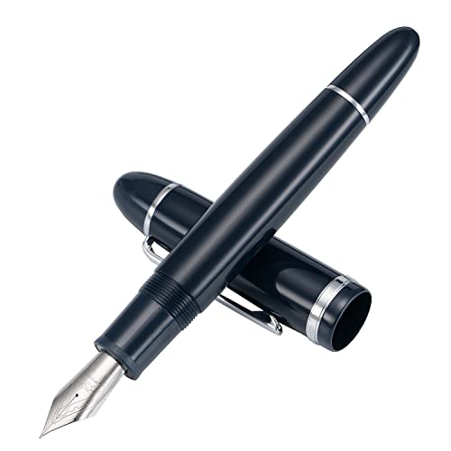 Image of erofa Jinhao X159 Fountain Pen #8 Medium Nib, Blue with Silver Clip Acrylic Big Size Writing Pen