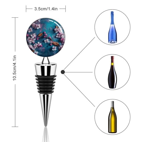 Bouchon bouteille vin fraîcheur réutilisable fleur pour conservation bleue - 3