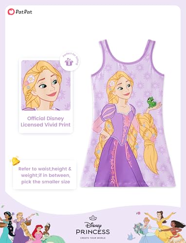 Image of Disney Stitch Princess Frozen Elsa Minnie Mouse Girls Tank Dress Sleeveless A-Line Sundress Summer Beach Clothes 2-9 Years
