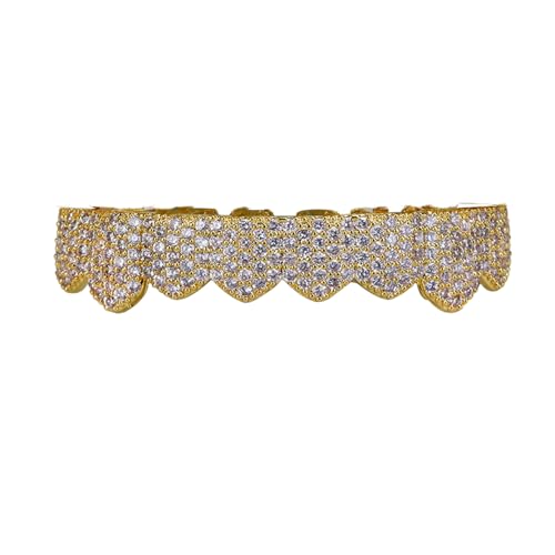 Grillz hip hop or et argent micro pavé CZ bijoux unisexes