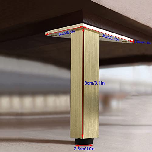 Jambe d'armoire en alliage épais pied de meuble haute résistance 8cm