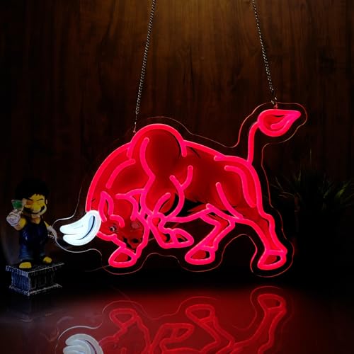Image of Bull Neon Sign Night light for Bar Club Bedroom Hotel Pub Cafe Wedding Birthday Party Gifts