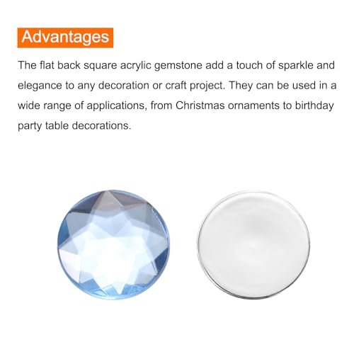 Image of MECCANIXITY Flat Back Round Acrylic Rhinestones,16mm Sky Blue Flatback Crystal Rhinestones for Crafts Clothes Shoes DIY Decoration Gifts 50Pcs