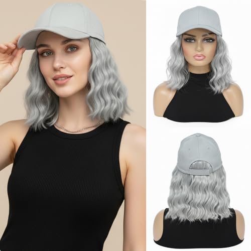 Yunkang Hat Wig Gray Baseball Cap 12