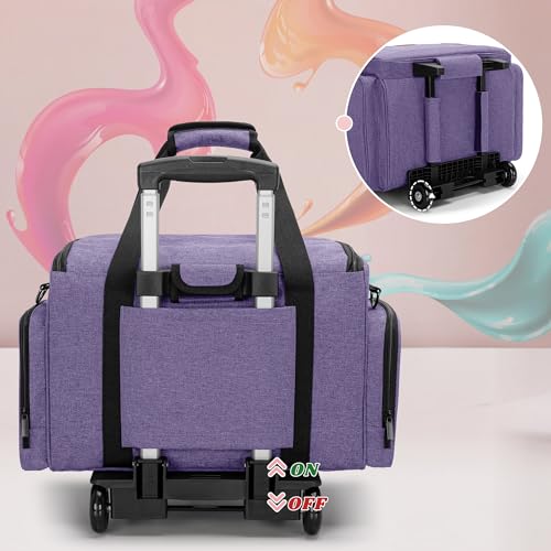 Sac rangement vernis à ongle grande capacité 90 flacons avec trolley violet