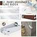 DoubleFill 2 Pairs 4 Inch Metal Line Blocks Masonry String Lines Holder Concrete Blocks for Masonry Tools(Metallic Color)