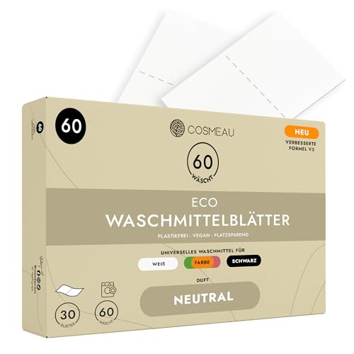 Cosmeau-Waschmittel-Blätter (neutral, 60 Streifen)