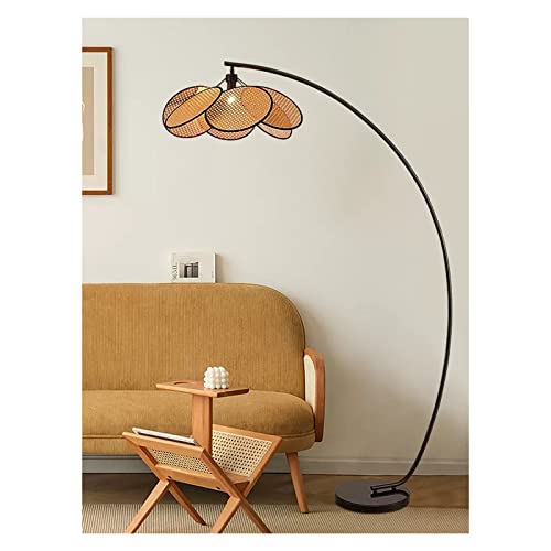 Lámpara de pie para sala de estar que ahorra espacio junto al sofá en color marrón 8